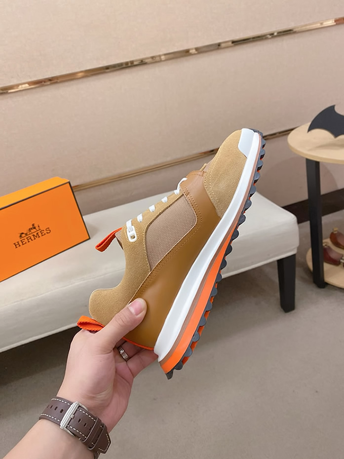 エルメス スニーカー バウンシング ブラウン キャンバス スエード shoes129 - 画像 (5)