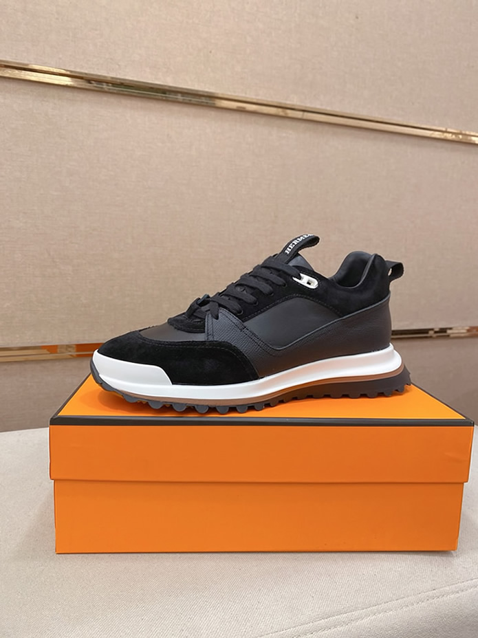 エルメス スニーカー バウンシング ネイビー キャンバス スエード shoes130