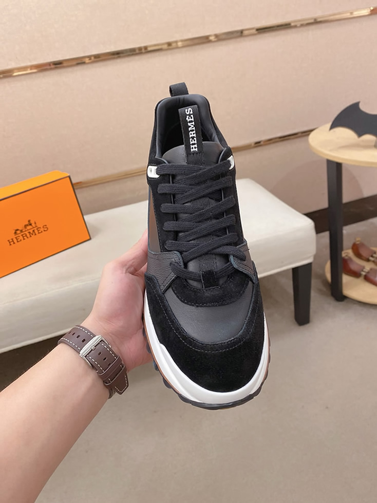 エルメス スニーカー バウンシング ネイビー キャンバス スエード shoes130 - 画像 (2)