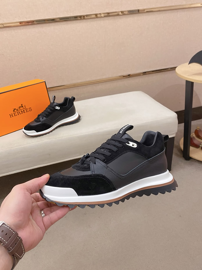 エルメス スニーカー バウンシング ネイビー キャンバス スエード shoes130 - 画像 (3)