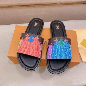 ルイヴィトン サンダル 草間彌生 モノグラム 南瓜 パンプキン ブラウン shoes131