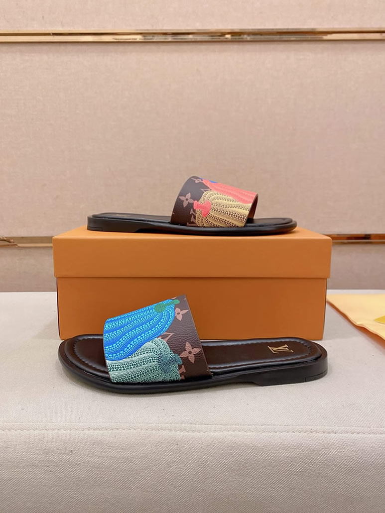 ルイヴィトン サンダル 草間彌生 モノグラム 南瓜 パンプキン ブラウン shoes131 - 画像 (8)