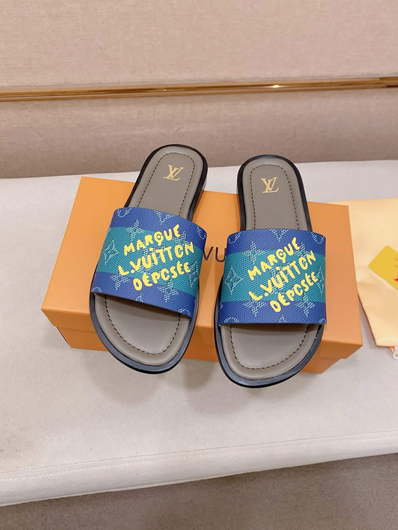 ルイヴィトン サンダル モノグラム ブルー グラフィティ プレート shoes132