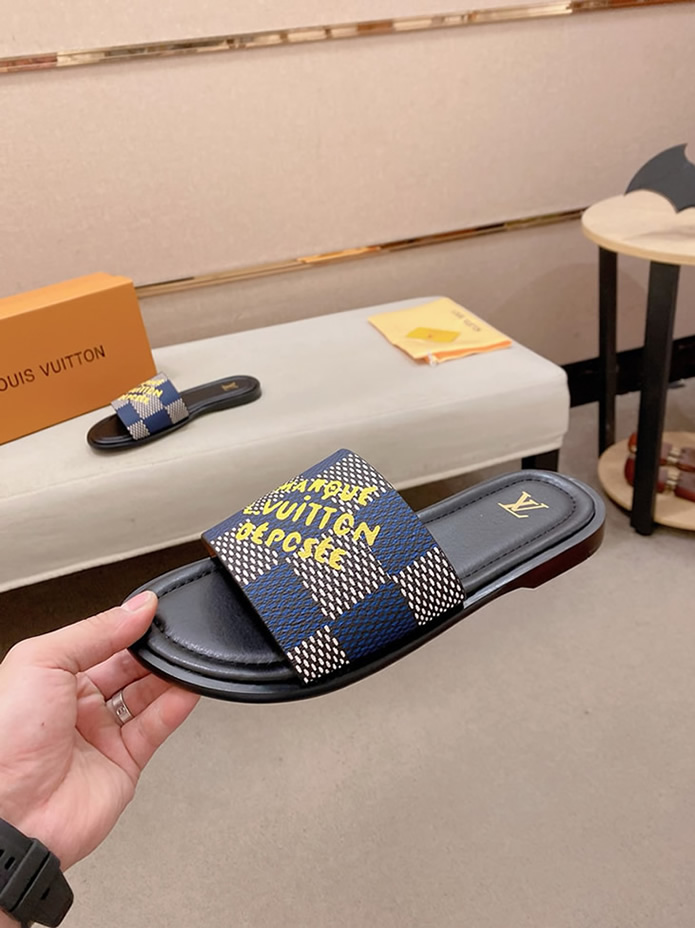 ルイヴィトン サンダル ダミエ ブルー グラフィティ プレート shoes133 - 画像 (4)