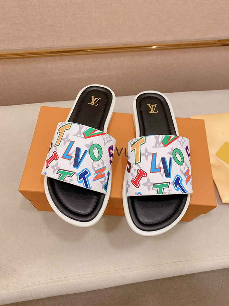 ルイヴィトン サンダル モノグラム ホワイト マルチカラー レター shoes134