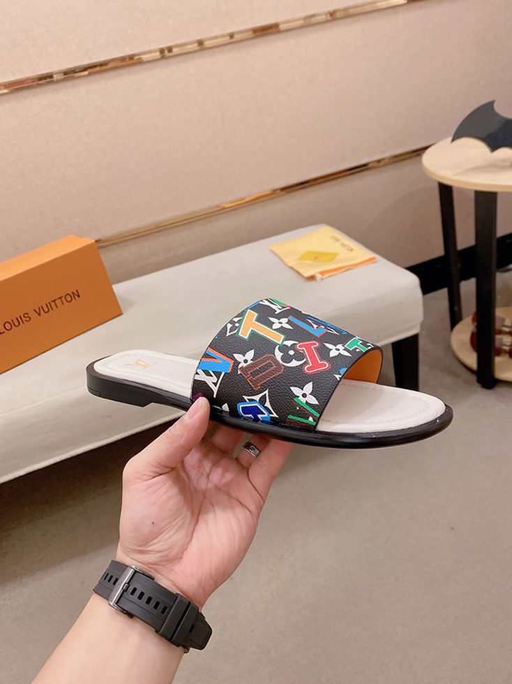 ルイヴィトン サンダル モノグラム ブラック マルチカラー レター shoes135 - 画像 (5)