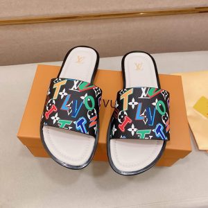ルイヴィトン サンダル モノグラム ブラック マルチカラー レター shoes135