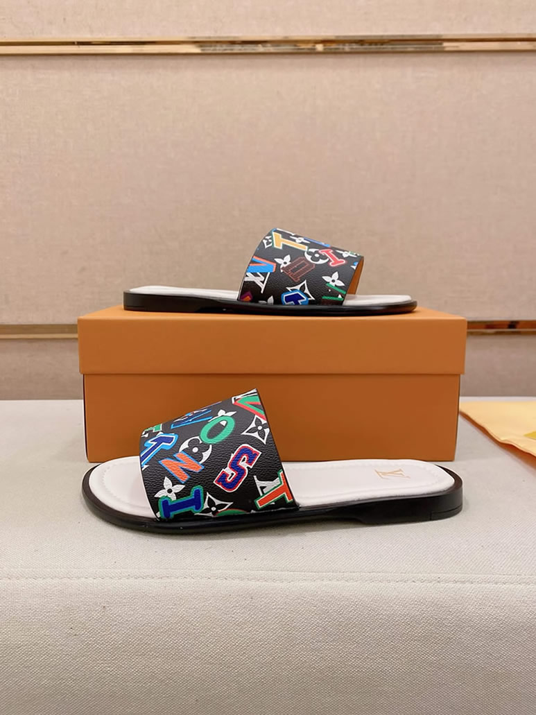 ルイヴィトン サンダル モノグラム ブラック マルチカラー レター shoes135 - 画像 (8)