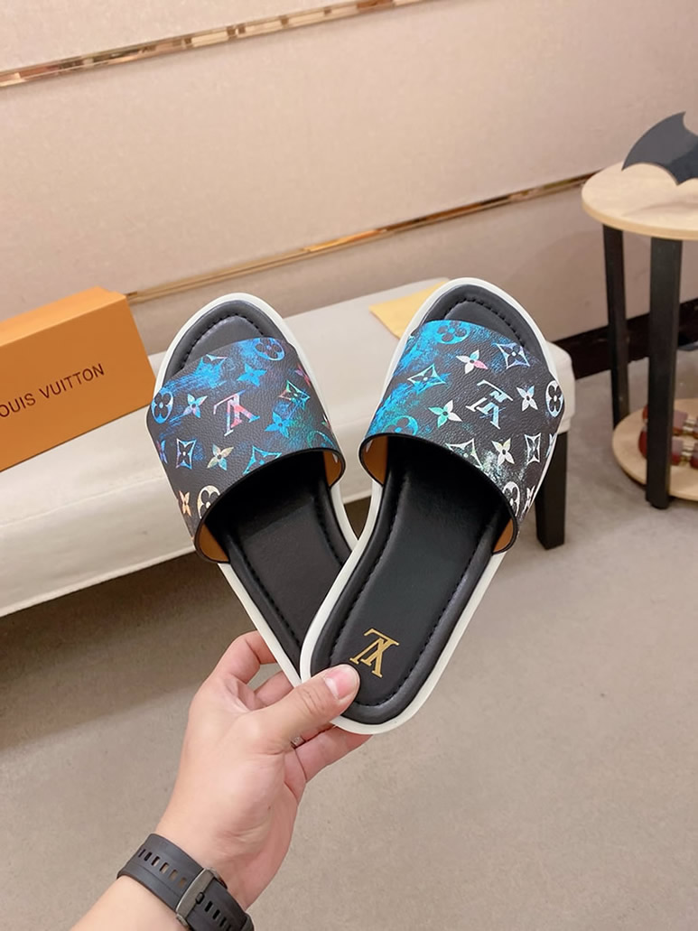 ルイヴィトン サンダル モノグラム ブラック タイダイ ブルー shoes136 - 画像 (6)