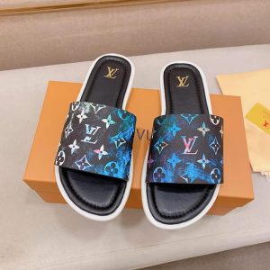 ルイヴィトン サンダル モノグラム ブラック タイダイ ブルー shoes136