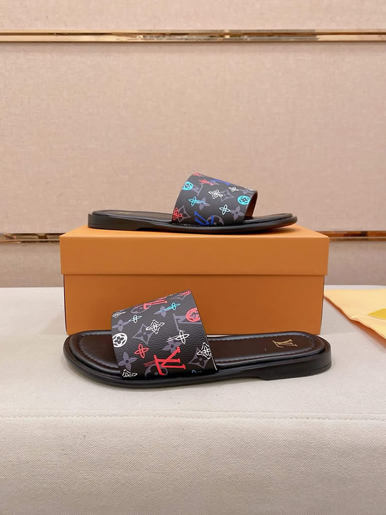 ルイヴィトン サンダル モノグラム ブラック カラフル ロゴ shoes137 - 画像 (8)