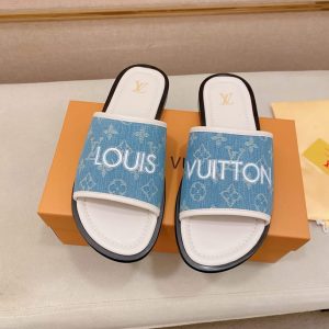 ルイヴィトン サンダル モノグラム デニム ブルー ホワイト ロゴ shoes138