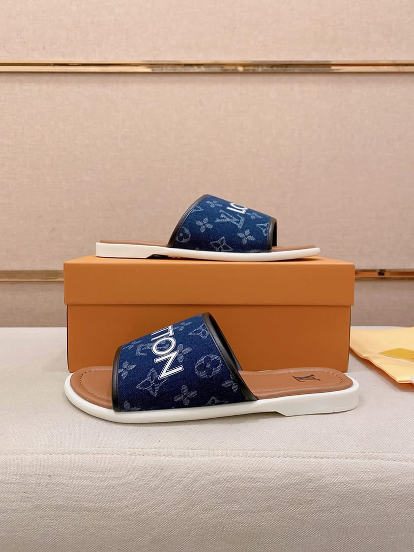 ルイヴィトン サンダル モノグラム デニム ブルー ホワイト ロゴ shoes139 - 画像 (8)
