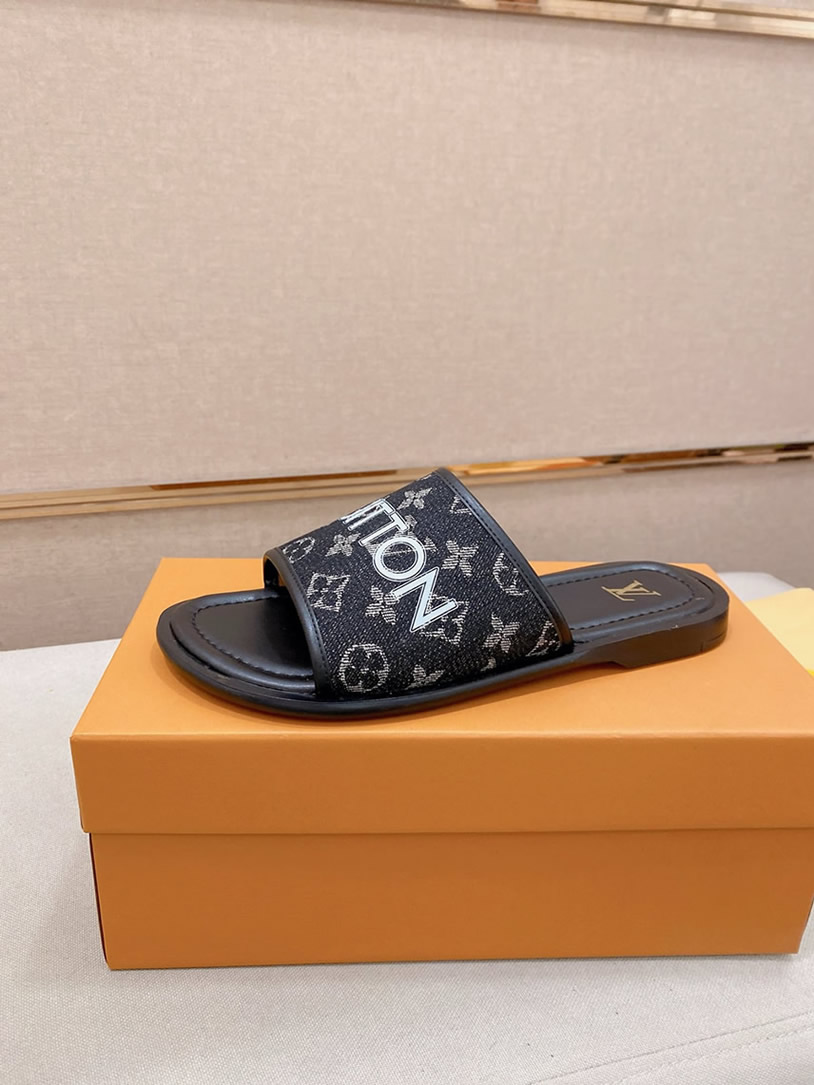 ルイヴィトン サンダル モノグラム ブラック グレー ロゴ shoes140 - 画像 (2)