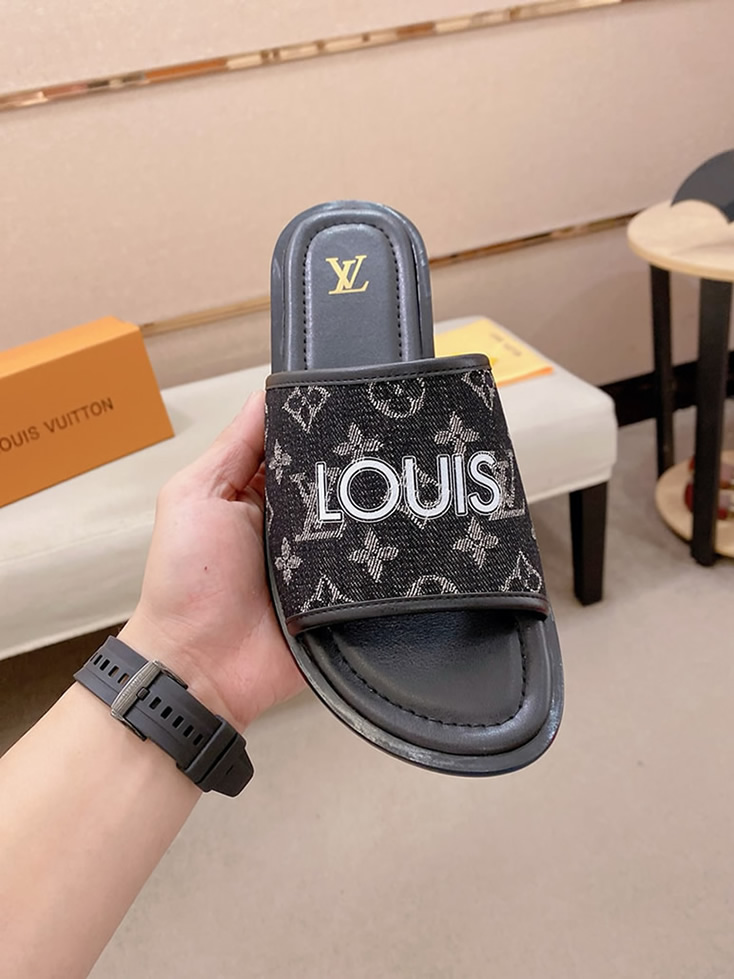 ルイヴィトン サンダル モノグラム ブラック グレー ロゴ shoes140 - 画像 (3)