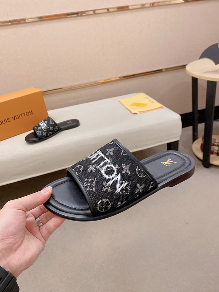 ルイヴィトン サンダル モノグラム ブラック グレー ロゴ shoes140 - 画像 (4)