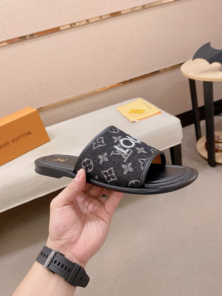 ルイヴィトン サンダル モノグラム ブラック グレー ロゴ shoes140 - 画像 (5)