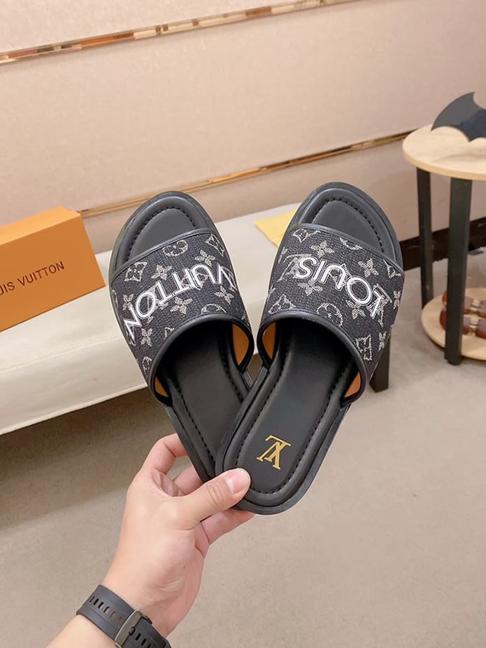ルイヴィトン サンダル モノグラム ブラック グレー ロゴ shoes140 - 画像 (6)