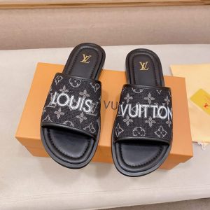 ルイヴィトン サンダル モノグラム ブラック グレー ロゴ shoes140