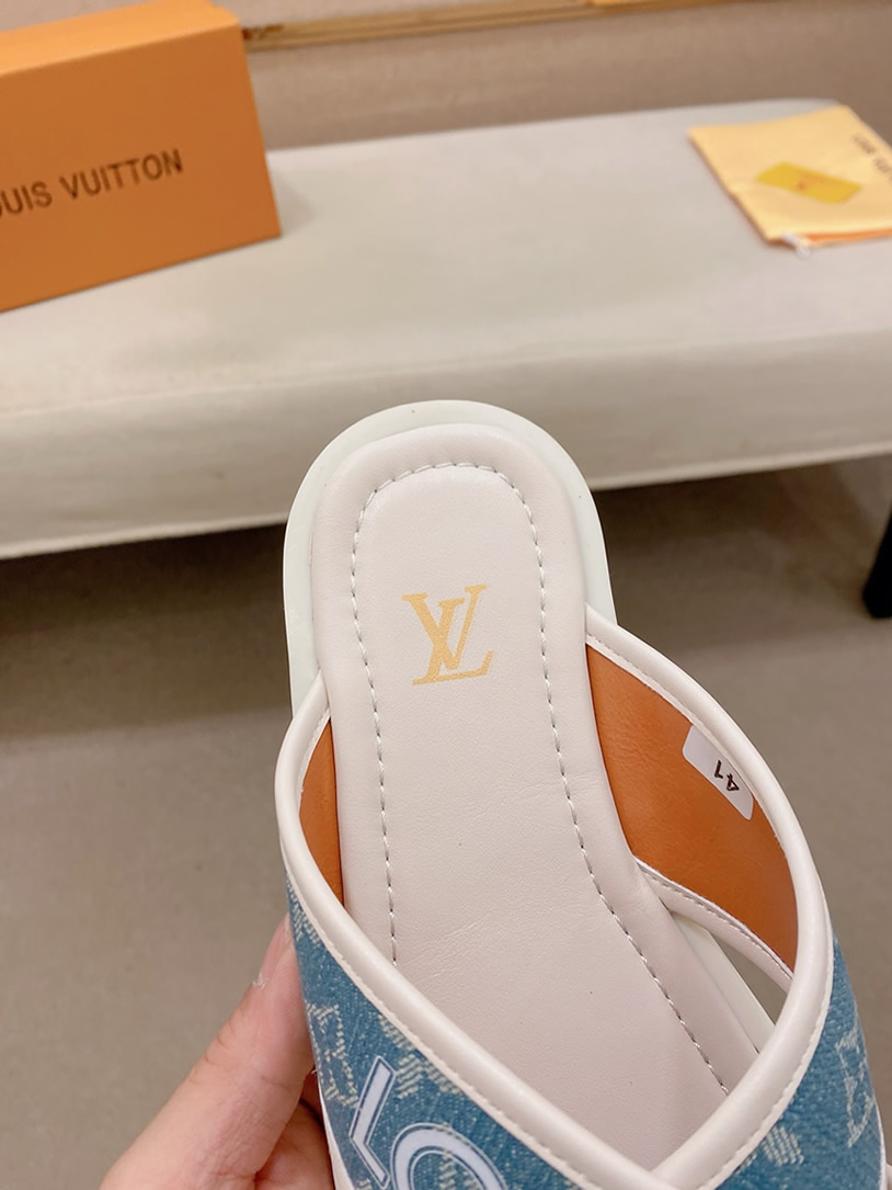 ルイヴィトン サンダル モノグラム デニム ブルー クロスストラップ shoes141 - 画像 (7)