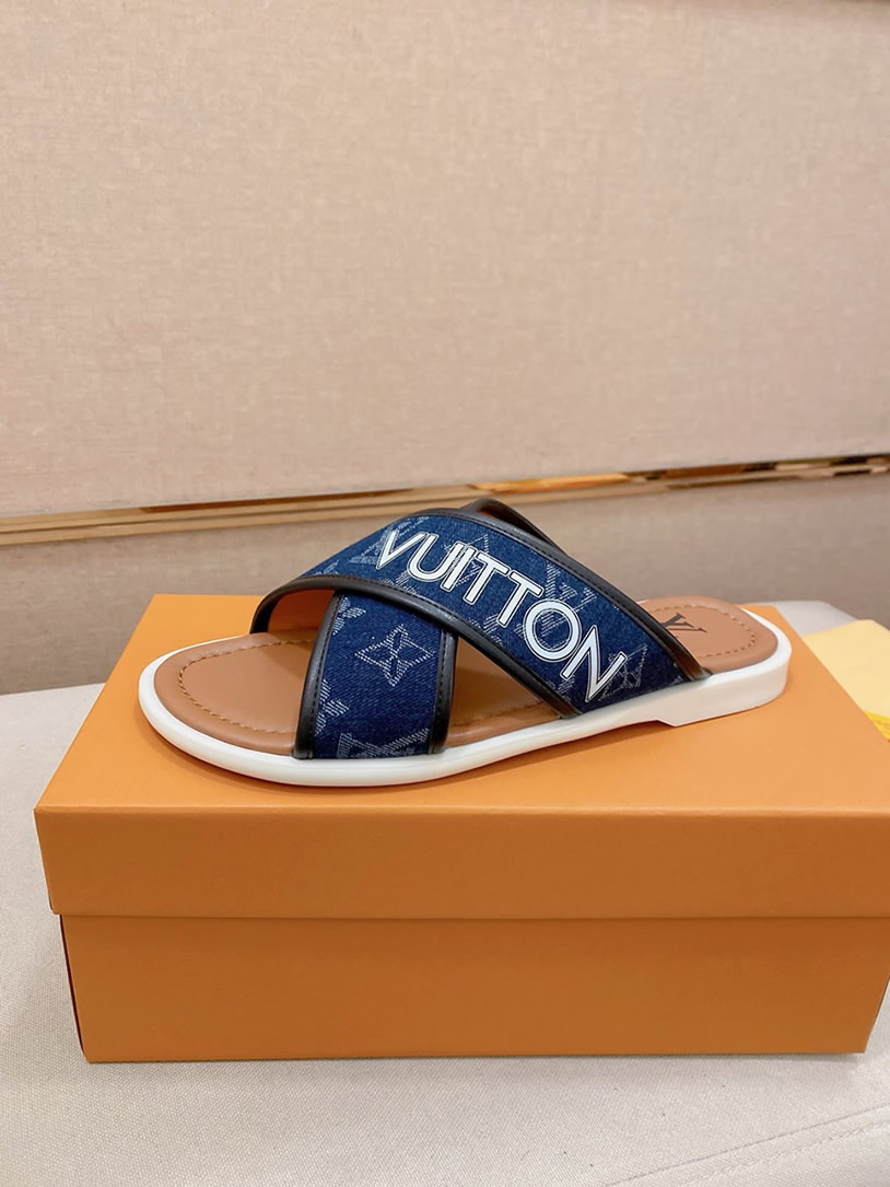 ルイヴィトン サンダル モノグラム デニム ネイビー クロスストラップ shoes142 - 画像 (2)