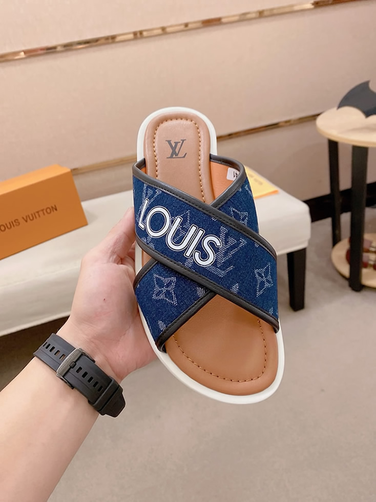 ルイヴィトン サンダル モノグラム デニム ネイビー クロスストラップ shoes142 - 画像 (3)