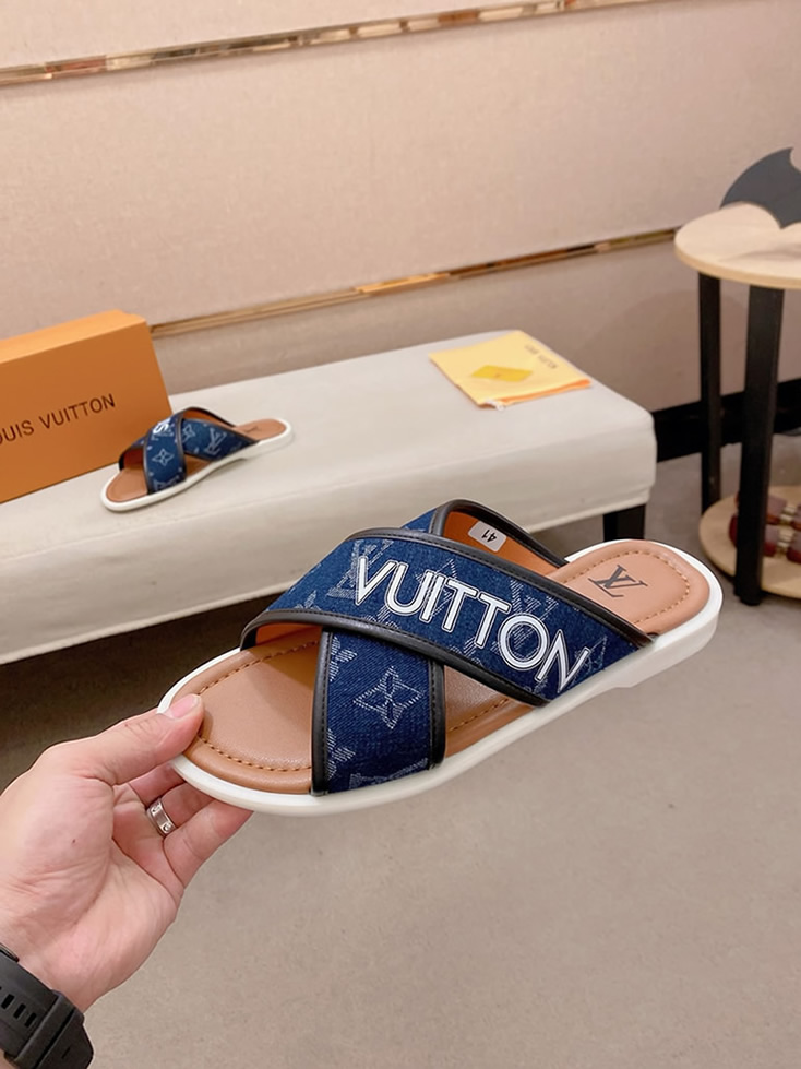 ルイヴィトン サンダル モノグラム デニム ネイビー クロスストラップ shoes142 - 画像 (4)