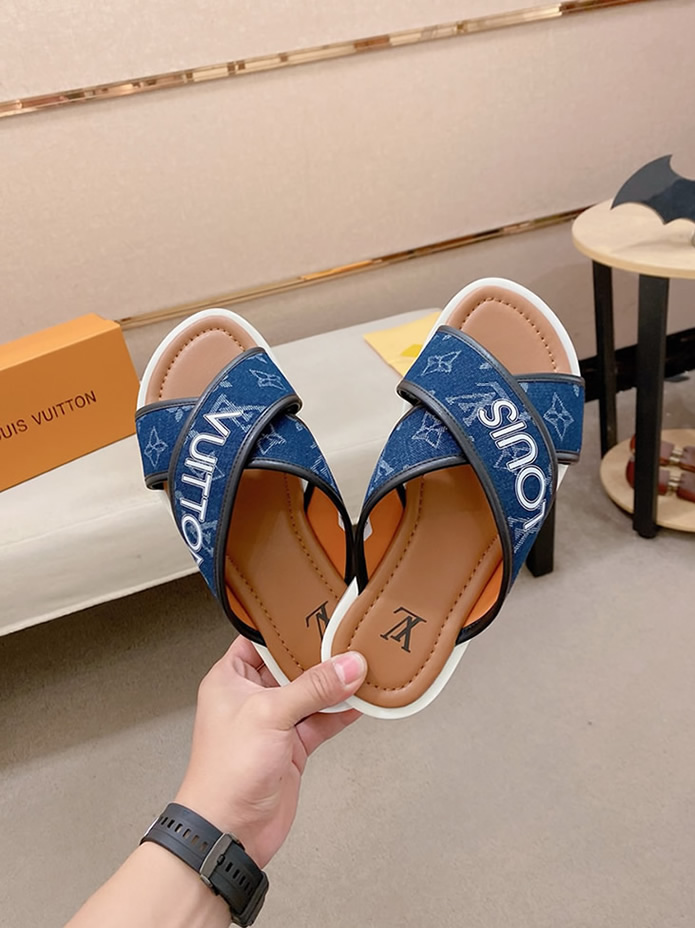 ルイヴィトン サンダル モノグラム デニム ネイビー クロスストラップ shoes142 - 画像 (6)