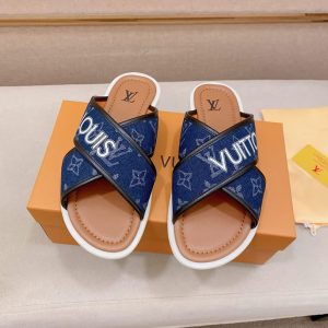 ルイヴィトン サンダル モノグラム デニム ネイビー クロスストラップ shoes142