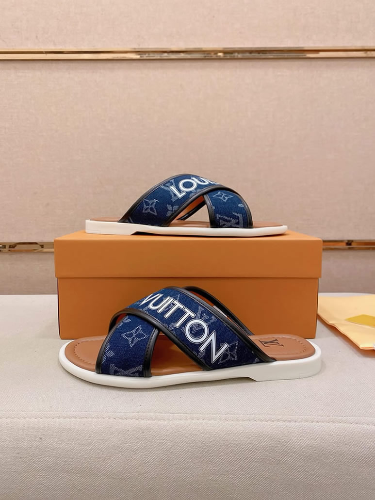 ルイヴィトン サンダル モノグラム デニム ネイビー クロスストラップ shoes142 - 画像 (8)