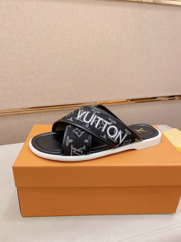 ルイヴィトン サンダル モノグラム ブラック ホワイト クロスストラップ shoes143 - 画像 (2)