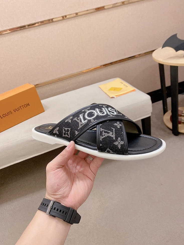 ルイヴィトン サンダル モノグラム ブラック ホワイト クロスストラップ shoes143 - 画像 (5)