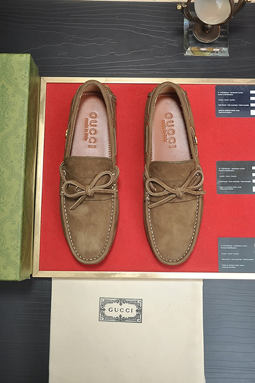 グッチ ローファー スエード レザー ブラウン ダブルG shoes144 - 画像 (2)
