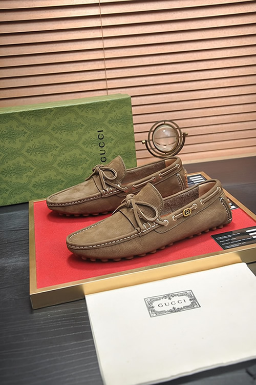 グッチ ローファー スエード レザー ブラウン ダブルG shoes144