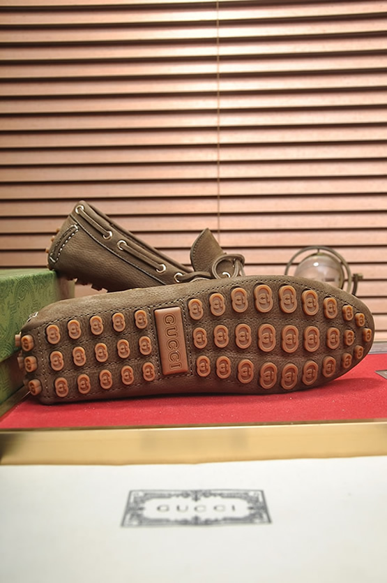グッチ ローファー スエード レザー ブラウン ダブルG shoes144 - 画像 (7)