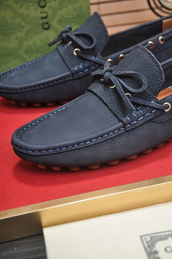 グッチ ローファー スエード レザー ネイビー ダブルG shoes145 - 画像 (7)