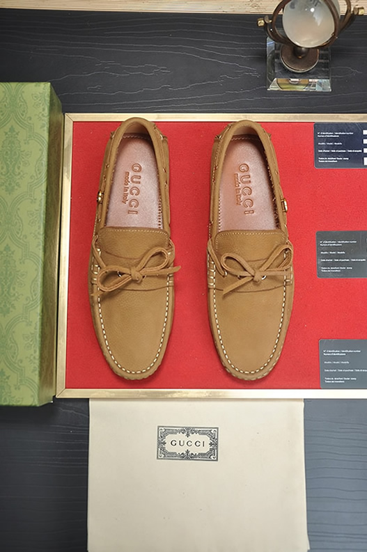グッチ ローファー スエード レザー キャメル ダブルG shoes146 - 画像 (2)