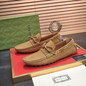グッチ ローファー スエード レザー キャメル ダブルG shoes146