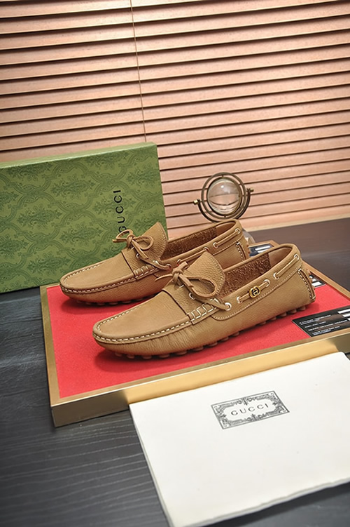 グッチ ローファー スエード レザー キャメル ダブルG shoes146
