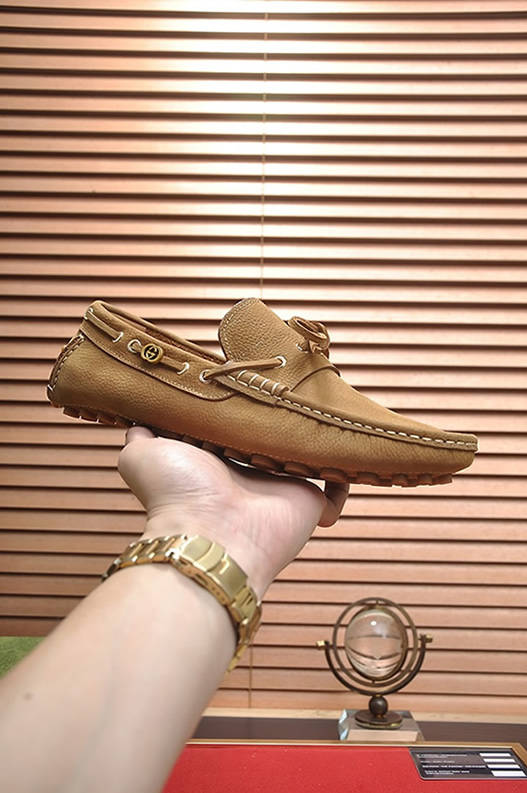 グッチ ローファー スエード レザー キャメル ダブルG shoes146 - 画像 (4)