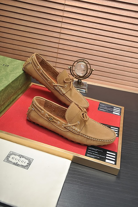 グッチ ローファー スエード レザー キャメル ダブルG shoes146 - 画像 (6)