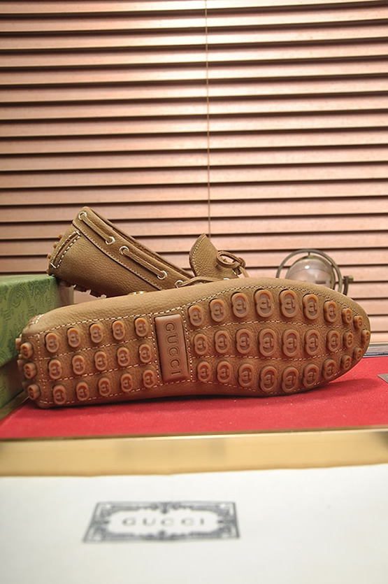 グッチ ローファー スエード レザー キャメル ダブルG shoes146 - 画像 (7)