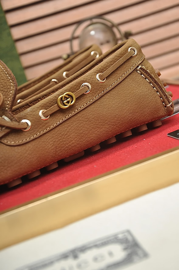 グッチ ローファー スエード レザー キャメル ダブルG shoes146 - 画像 (9)