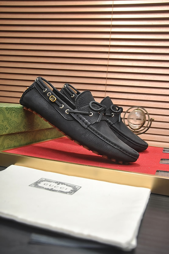 グッチ ローファー レザー ブラック ダブルG shoes147 - 画像 (3)