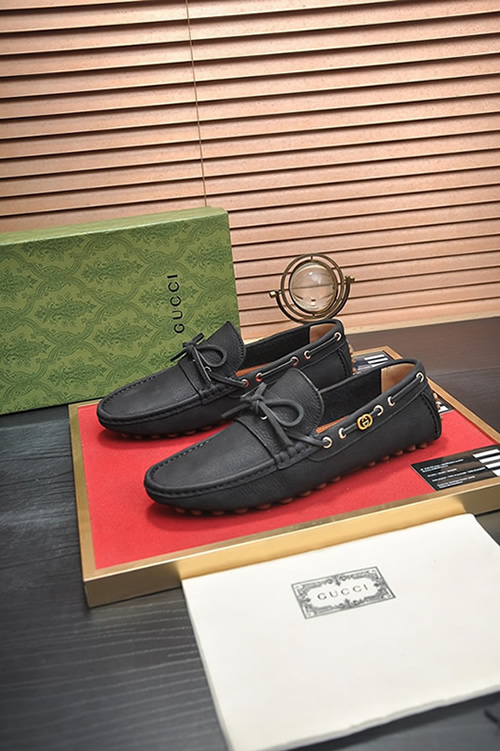 グッチ ローファー レザー ブラック ダブルG shoes147