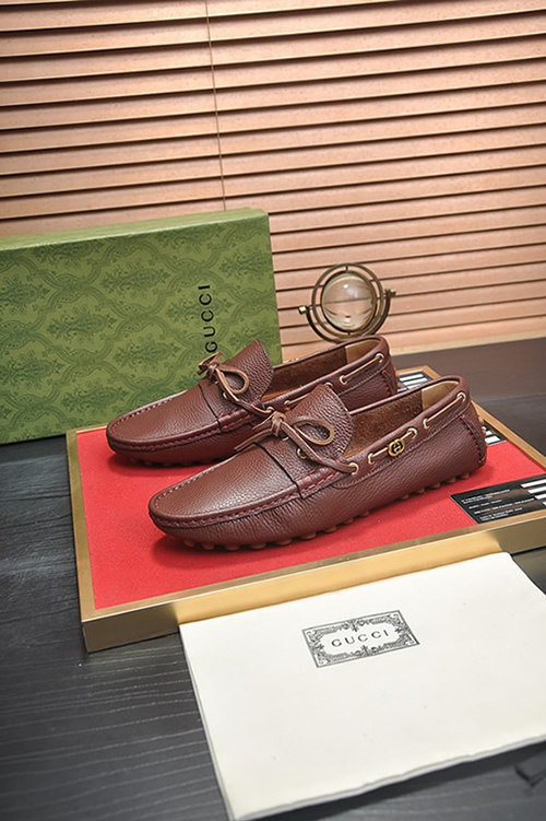 グッチ ローファー レザー ブラウン ダブルG shoes148