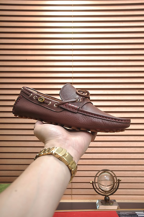 グッチ ローファー レザー ブラウン ダブルG shoes148 - 画像 (4)