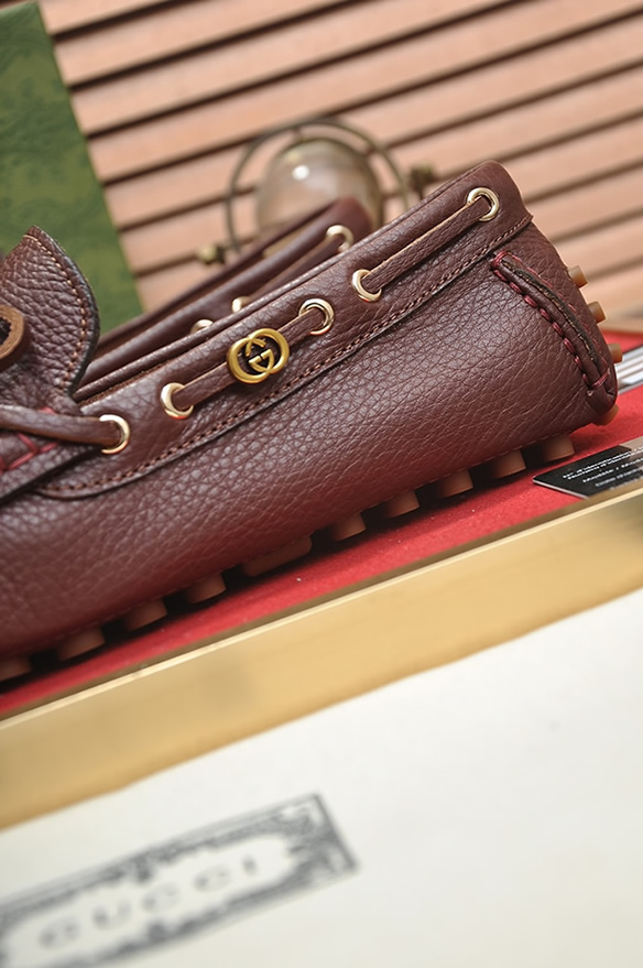 グッチ ローファー レザー ブラウン ダブルG shoes148 - 画像 (9)