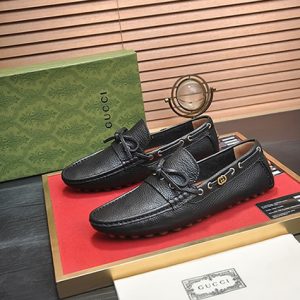 グッチ ローファー レザー ブラック ダブルG shoes149