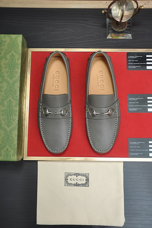 グッチ ローファー レザー グレー ホースビット shoes150 - 画像 (2)